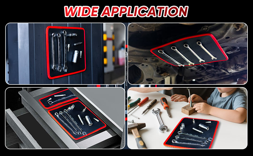 Flexible magnetic tool mat used during automotive and workshop repair