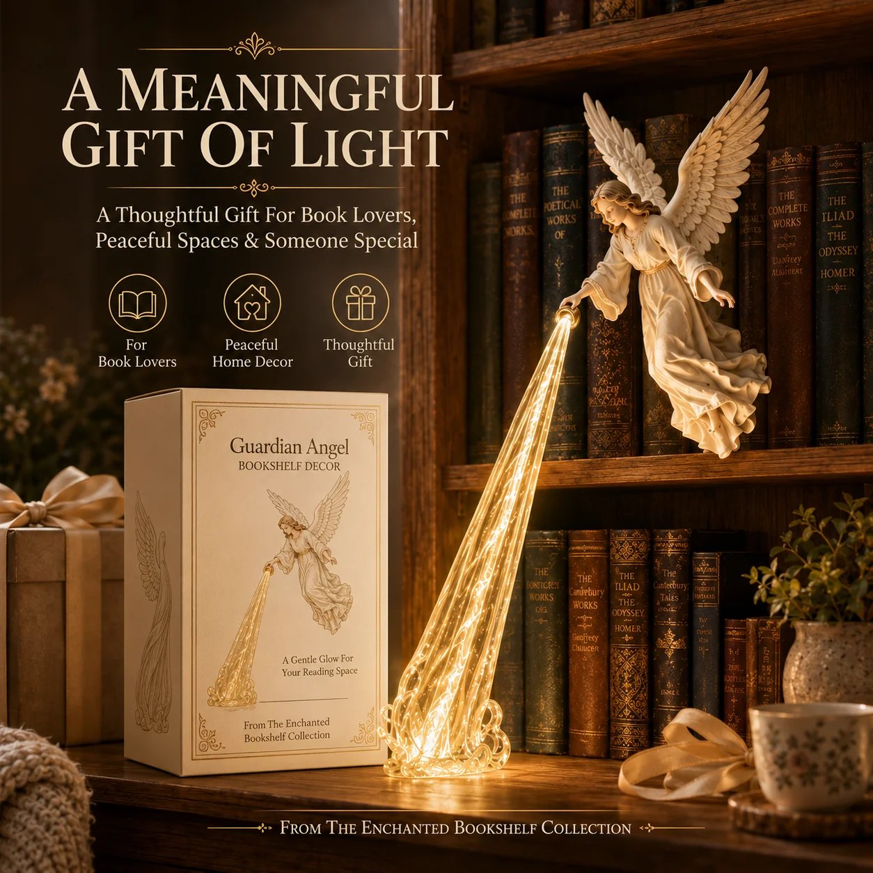 Guardian Angel bookshelf decor meaningful gift presentation