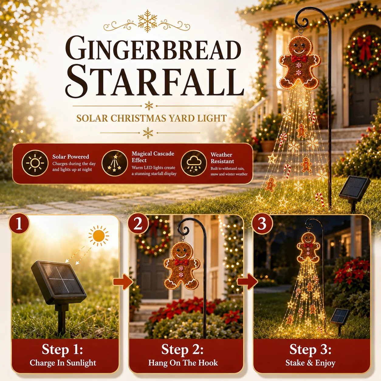Gingerbread Starfall installation