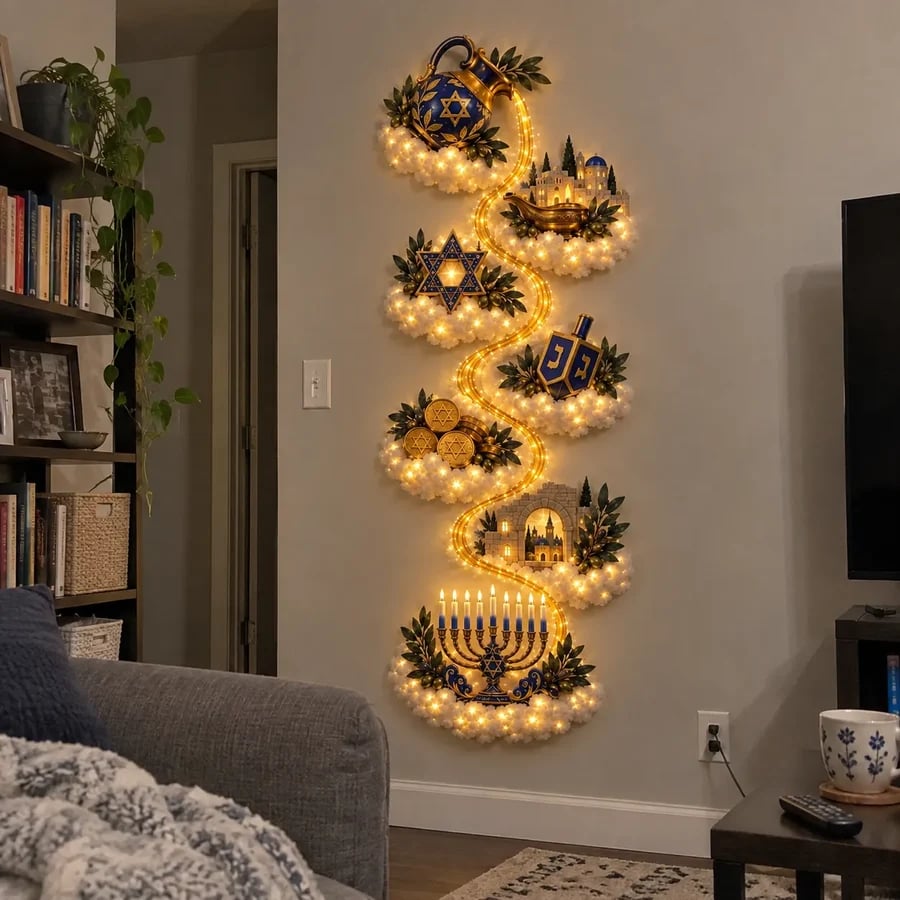 Hanukkah wall decor unpacking