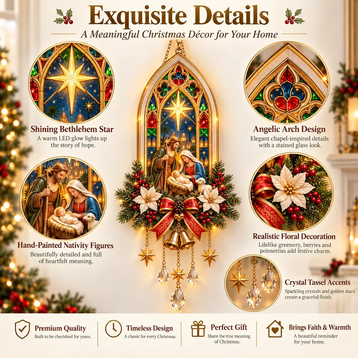 Bethlehem Star of Faith detailed Nativity scene