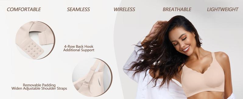 Product Introduction of OEAK Women Seamless Bras No Underwire Scalloped Push Up Bras Soft Wireless Comfort Bralettes Full Coverage Everyday Bra Womenswear Adjustable 2 Product Introduction of OEAK Women Seamless Bras No Underwire Scalloped Push Up Bras Soft Wireless Comfort Bralettes Full Coverage Everyday Bra Womenswear Adjustable 2