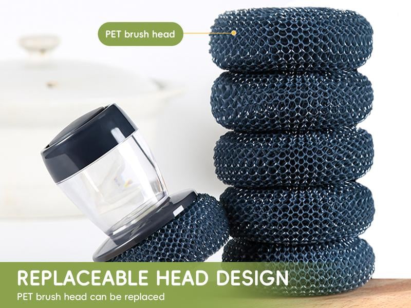 Automatic Liquid Filling Good Handle Soap Dispense Palm Kitchen Brush for Bowl Sink Cleaning Pot Comfortable