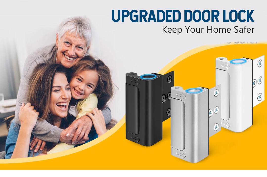 Aluminum Alloy 2-Pack Security Door Locks - Choose White/Black/Silver - Heavy-Duty Protection with Easy Installation & Universal Swing for Any Home/Apartment