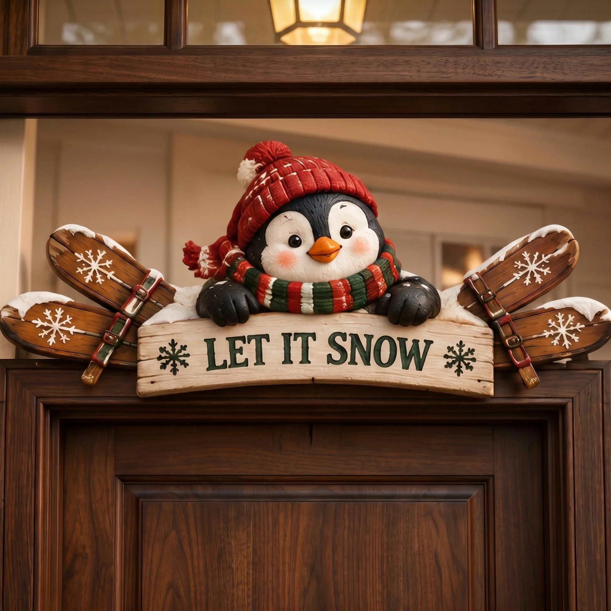 🏔️ Rustic Winter Door Frame Decor | 6 Cabin Characters product view 1