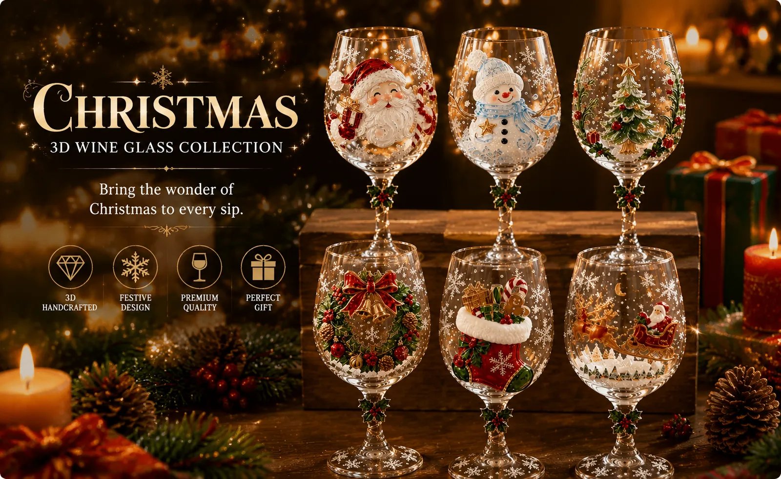 Christmas 3D glass details