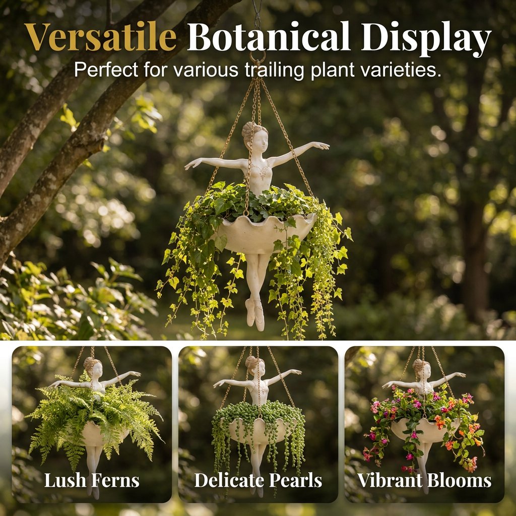 Ballerina hanging planter for indoor and outdoor decor