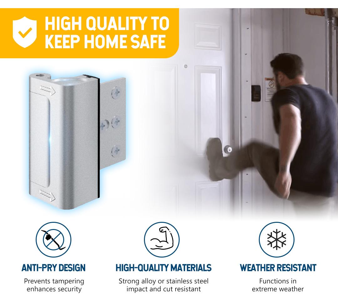 Aluminum Alloy 2-Pack Security Door Locks - Choose White/Black/Silver - Heavy-Duty Protection with Easy Installation & Universal Swing for Any Home/Apartment