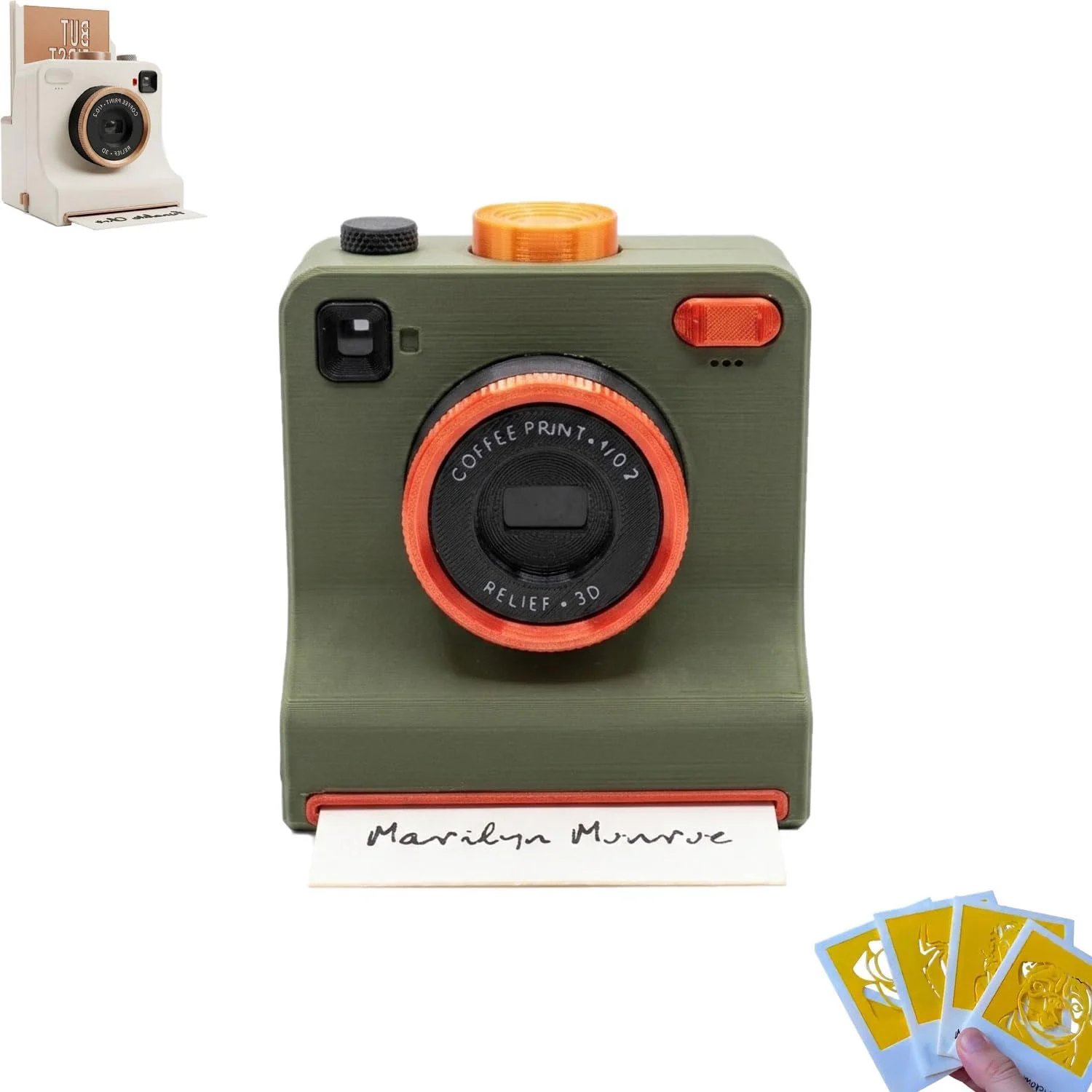 ☕📸 Camera-Style Latte Art Maker – Reusable Stencil Press feature view