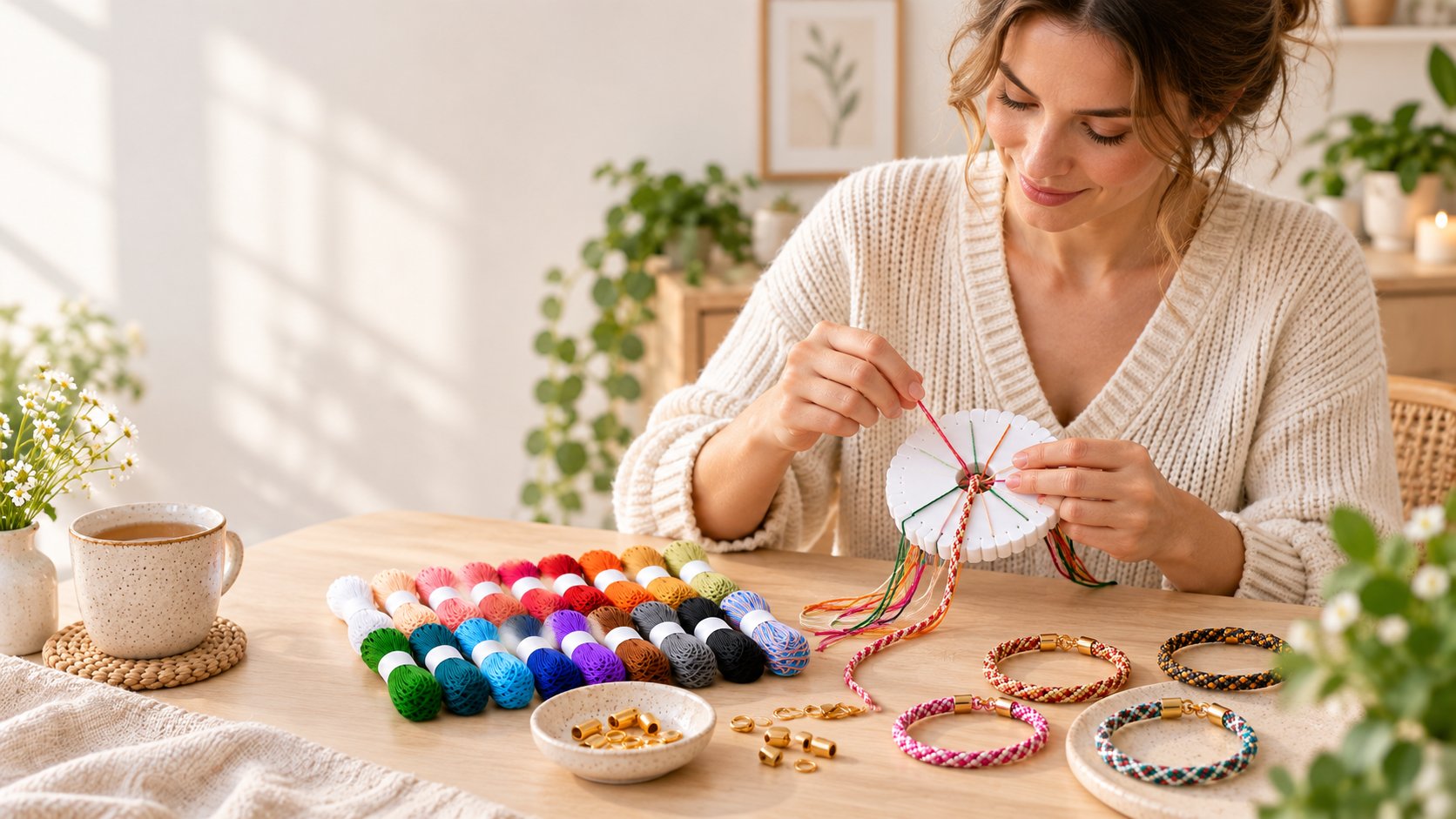 DIY Kumihimo Freundschaftsarmband-Set