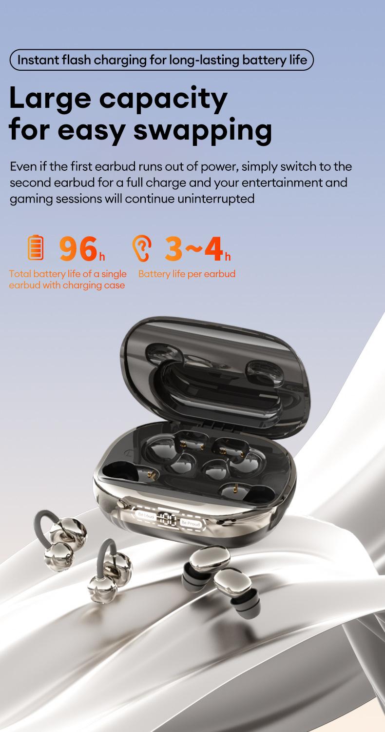 GT630S Bluetooth Wireless Earbuds with Chargeable Power Bank Case, 4 Earbuds, Clip-On Design, Noise Cancellation, Water Resistant, Reverse Phone Charging, Audio for Sports & Sleep, Android & iOS Compatible GT630S Bluetooth Wireless Earbuds with Chargeable Power Bank Case, 4 Earbuds, Clip-On Design, Noise Cancellation, Water Resistant, Reverse Phone Charging, Audio for Sports & Sleep, Android & iOS Compatible