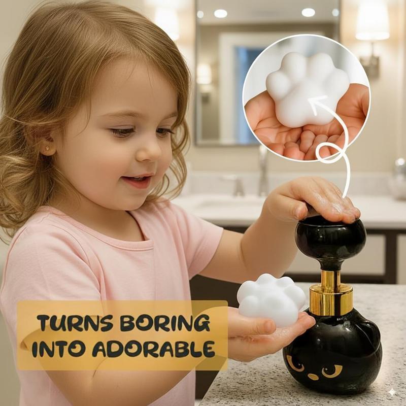 Cat Paw Foam Soap Dispenser Cute Refillable Foaming Pump That Prints Paw-Shaped Foam Fun Bathroom  Kitchen Hand Soap Bottle for Kids, Cat Lovers &Holiday Gift