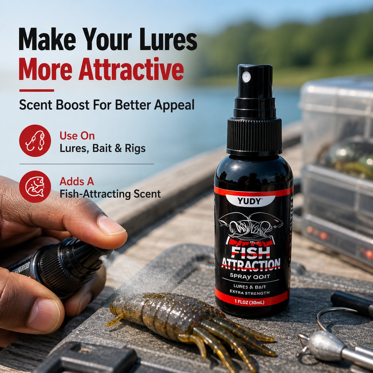 Portable fishing attractant spray