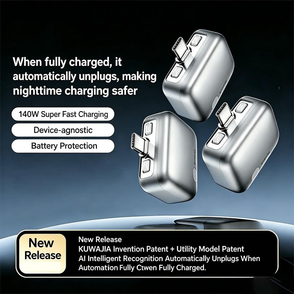 Smart Auto Stop Charging Protector for iPhone Android, Overcharge Protection Adapter, Full Battery Auto Disconnect Charger, Night Charging Safety Saver, Portable Battery Protection Charging Accessory, AI Smart Power Cut Off