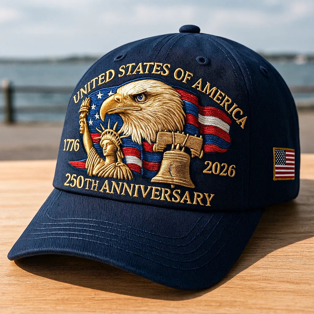 🔥Eagle & Liberty – United States 250th Anniversary Embroidered Hat✨(Breathable & Lightweight Comfort & Unisex Fit)