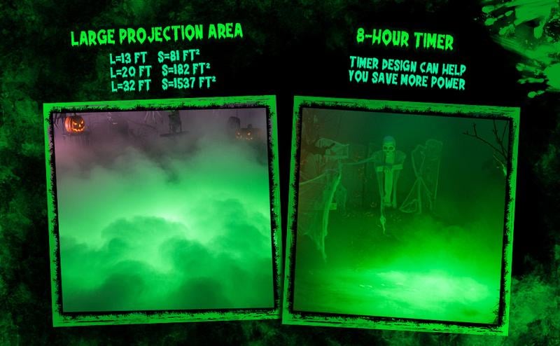 Halloween Laser Swamp Light Works with Low Lying Fog Machine(not equipped), Green Laser Level Line Laser Fog Swamp Halloween Projector Lights DIY Halloween Decorations for Yard Creepy Haunted House Decor Garden