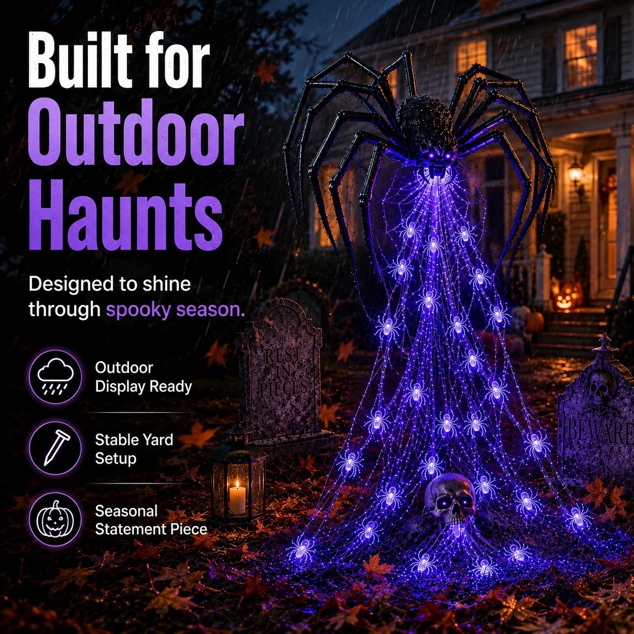 Giant Halloween spider showstopper