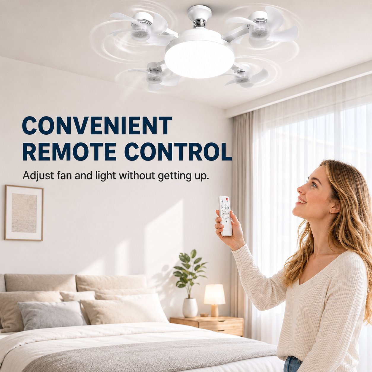Remote control ceiling fan light