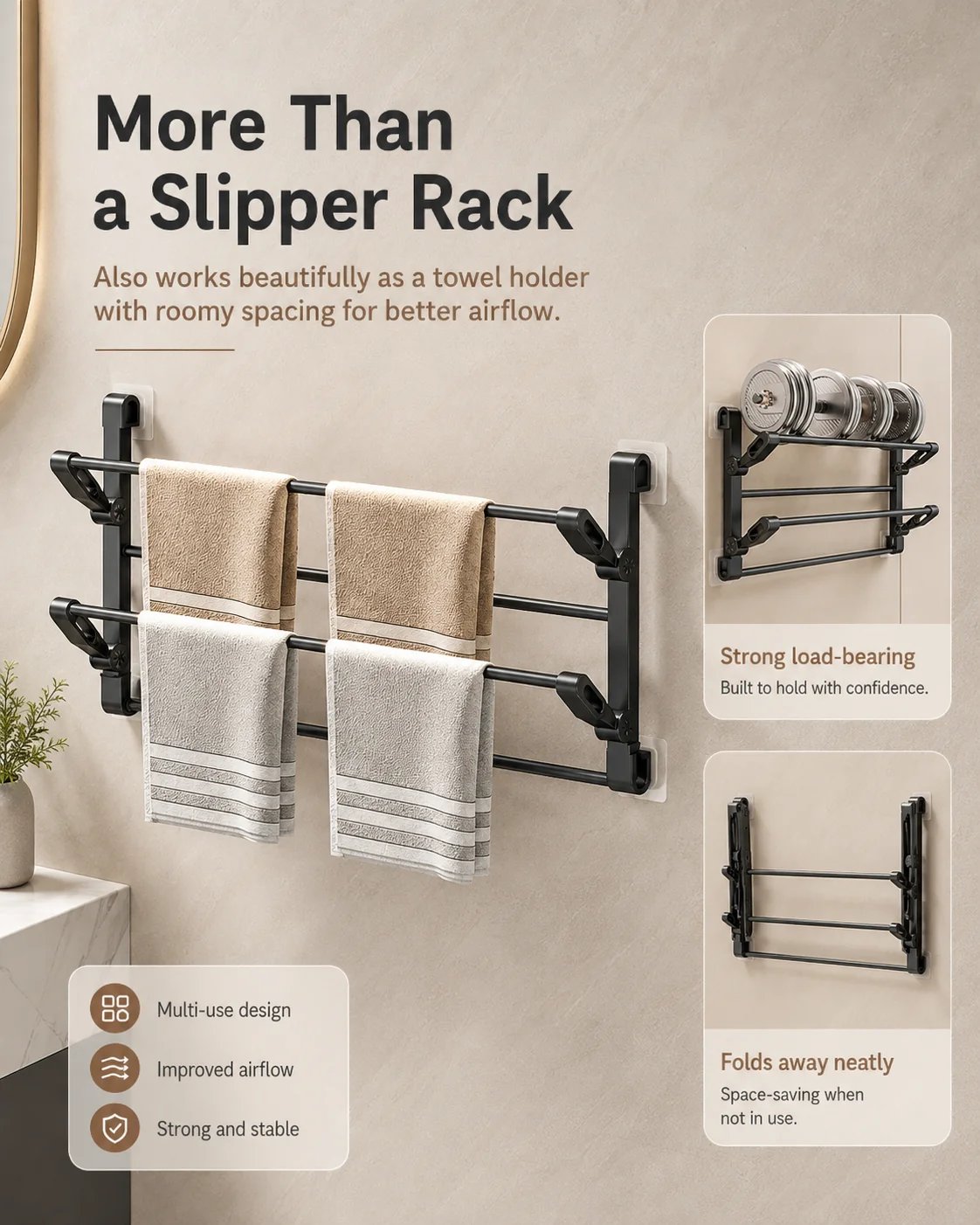 Multi-purpose wall-mounted storage rack