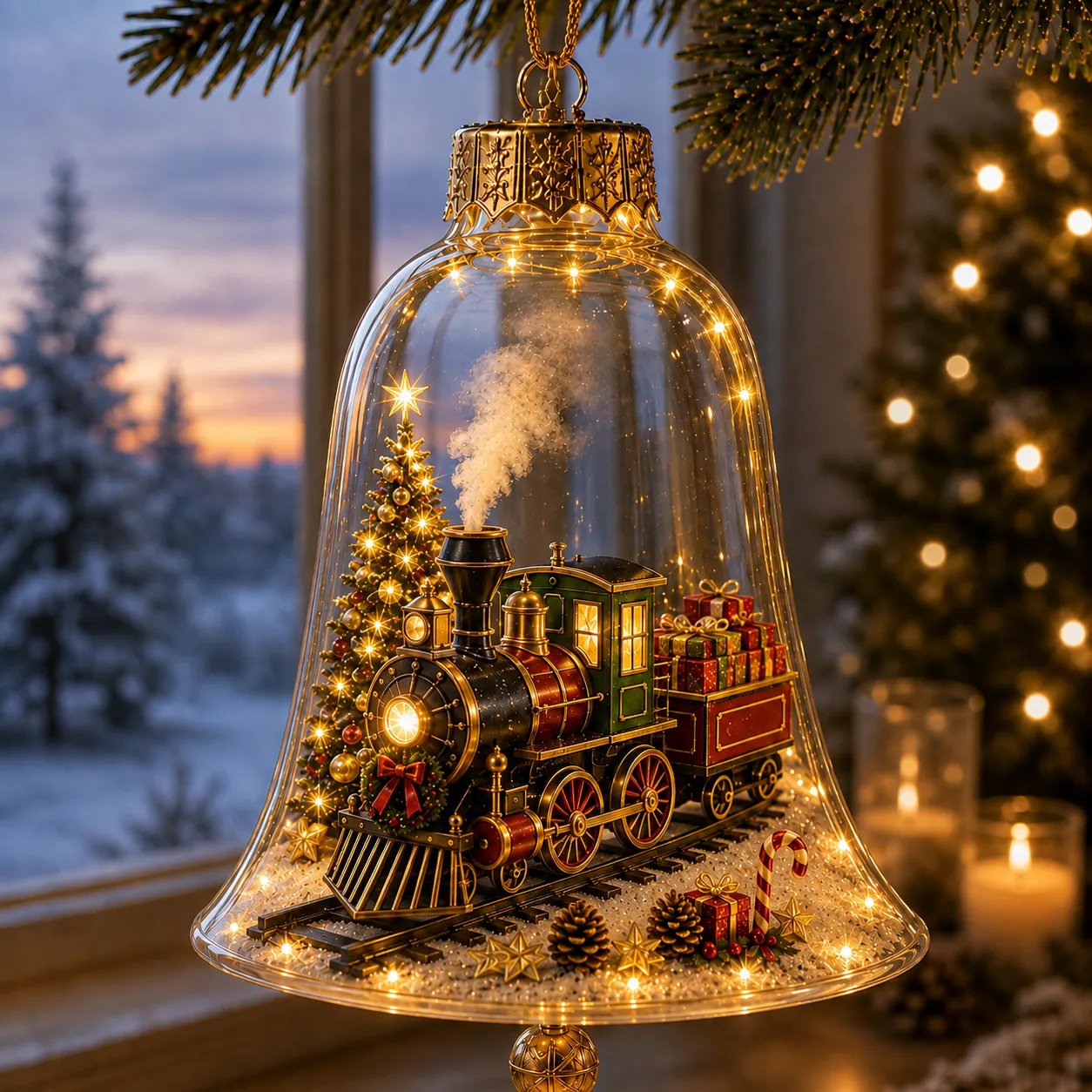 ✨🎄 Glowing Christmas Story Ornament – Light-Up Mini Holiday Scene