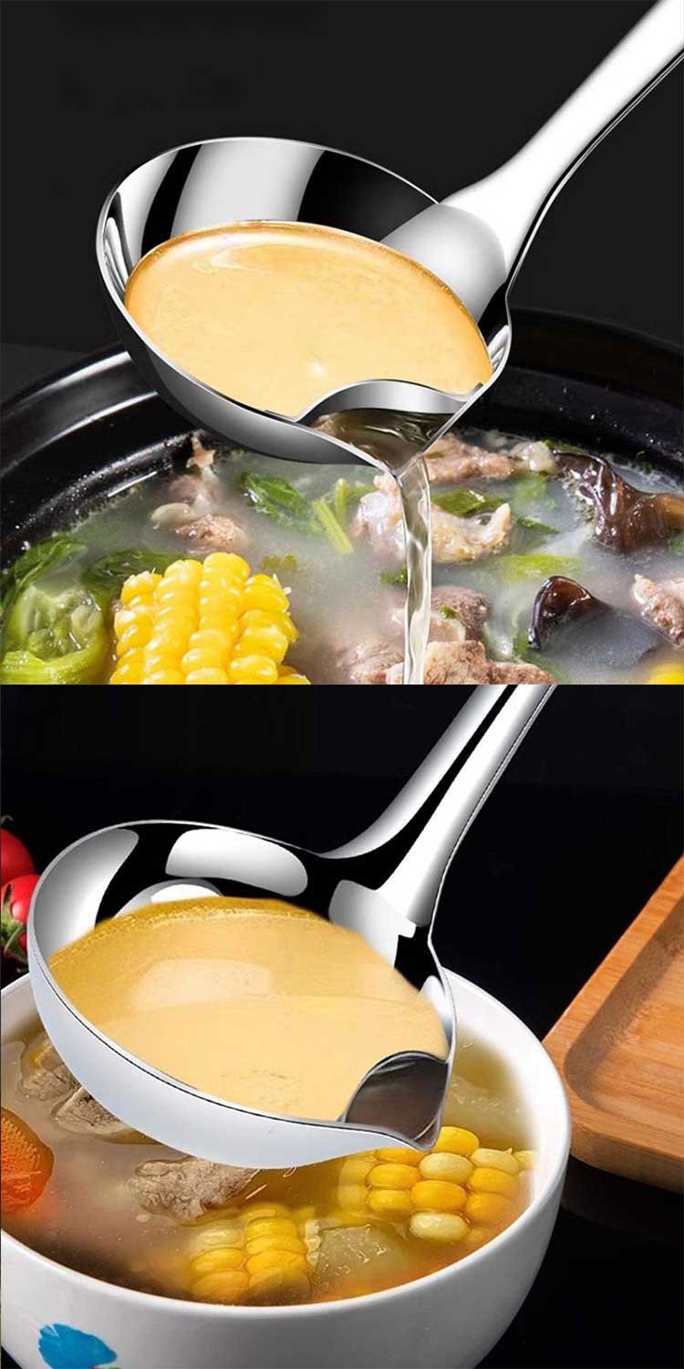 Stainless Steel Oil & Soup Separator Ladle - Seamless Integration