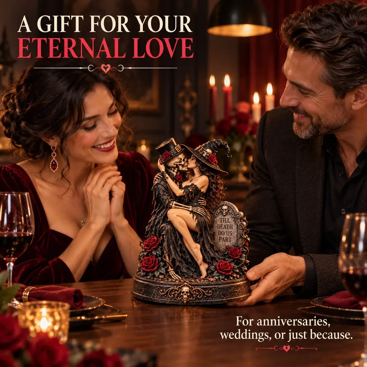Gothic romance figurine as an anniversary or wedding gift