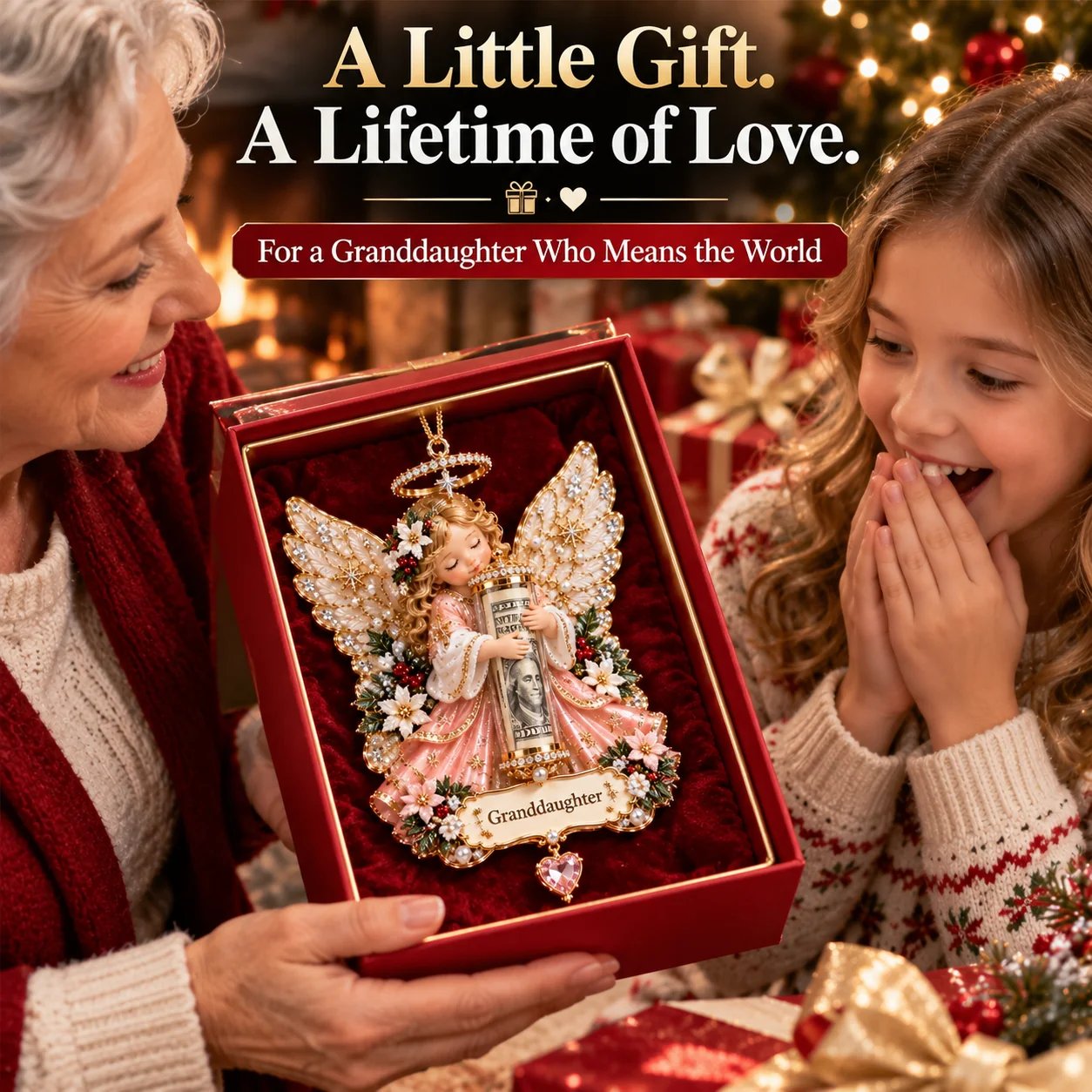 Angel cash gift tree decoration