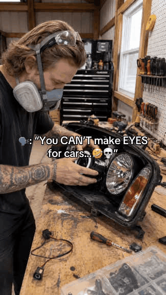 Animated RGB iris lighting effect inside a compatible projector headlight