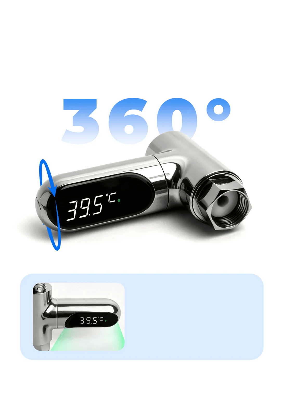 360 degree rotatable shower thermometer