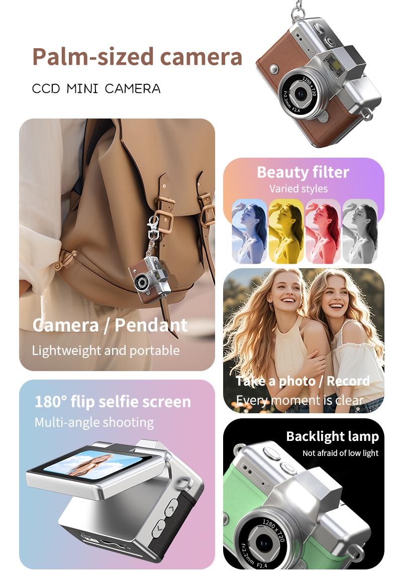 Mini Digital Camera with 1.47 in LCD Screen 1080P Feel of Old 90s Photographs, Keychain Size, Birthday Gifts,Christmas Gifts Mini Digital Camera with 1.47 in LCD Screen 1080P Feel of Old 90s Photographs, Keychain Size, Birthday Gifts,Christmas Gifts