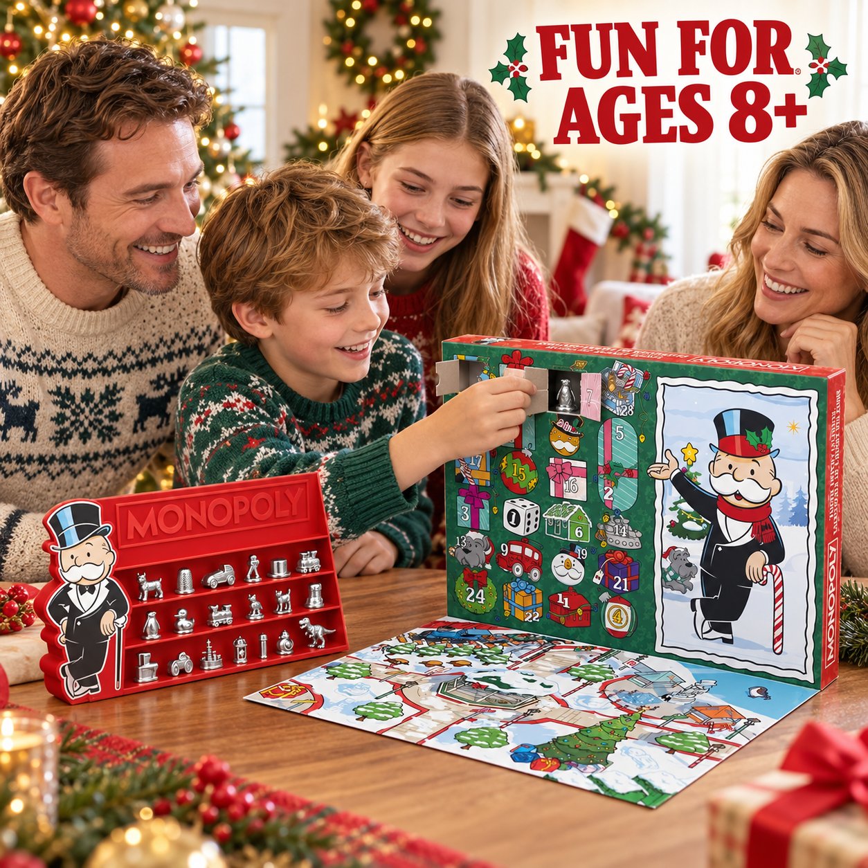 Holiday token advent calendar for board-game fans
