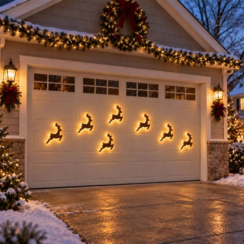 LED reindeer wall decoration day and night