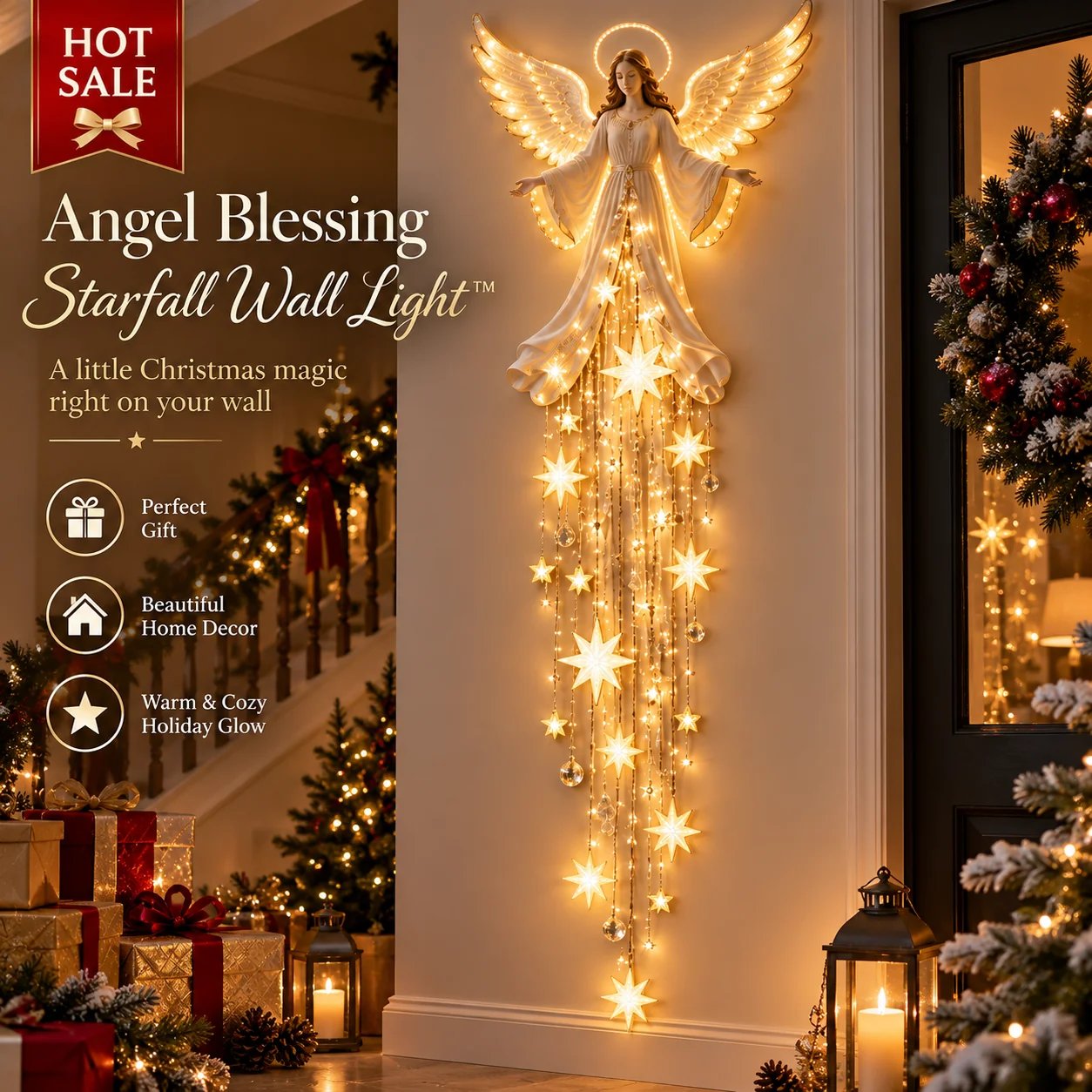 Angel Blessing Starfall Wall Light