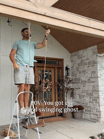Light-up maple ghost swing Halloween decoration