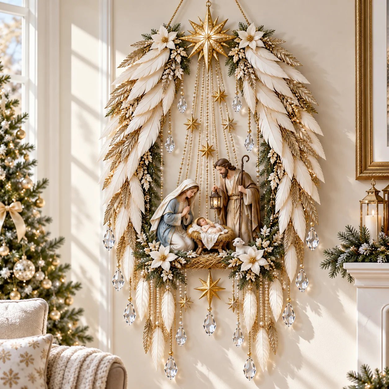 Bethlehem Nativity wall decor displayed in daylight
