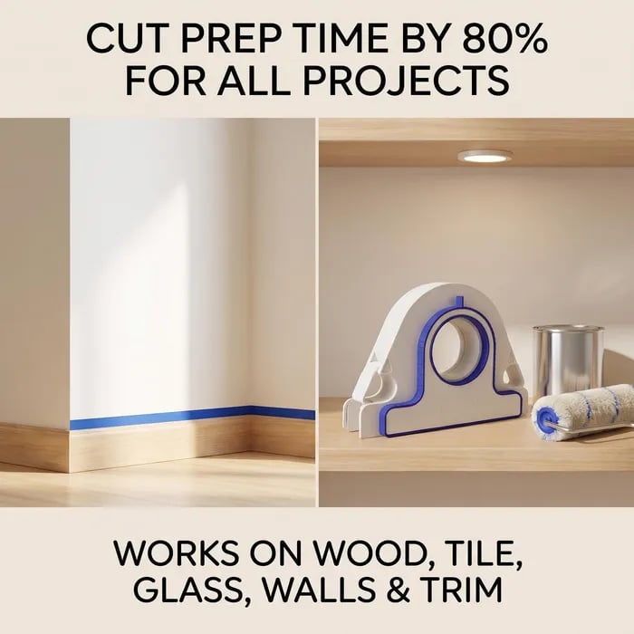 Painter's tape applicator for painting and caulking preparation projects