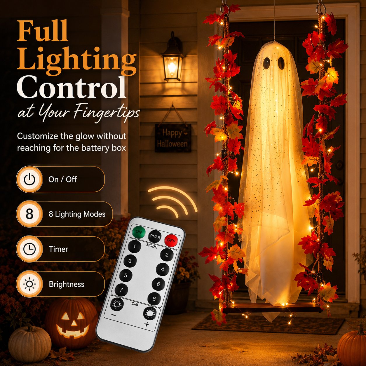 Remote functions for Halloween ghost lights
