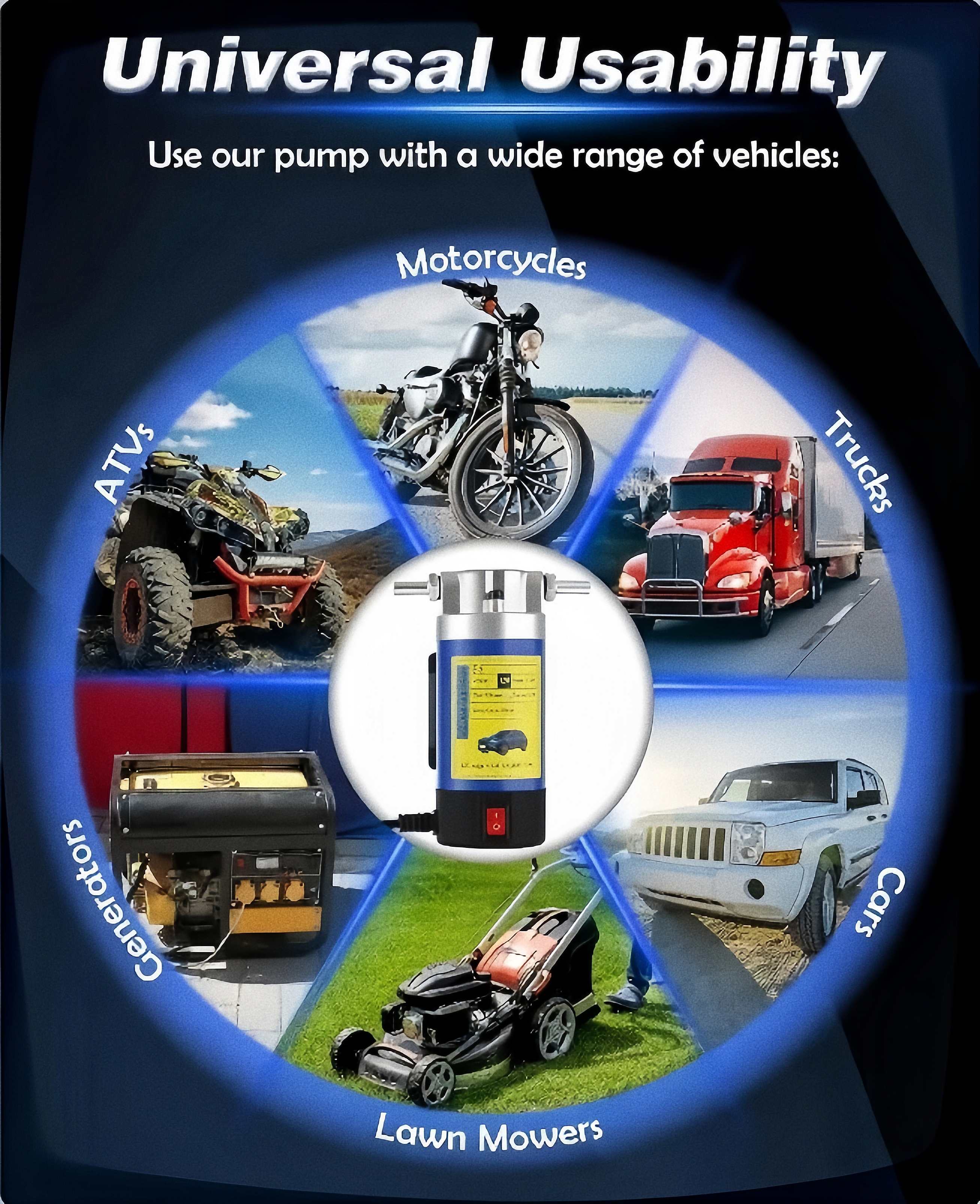 Vehicle and equipment applications for the oil extractor pump