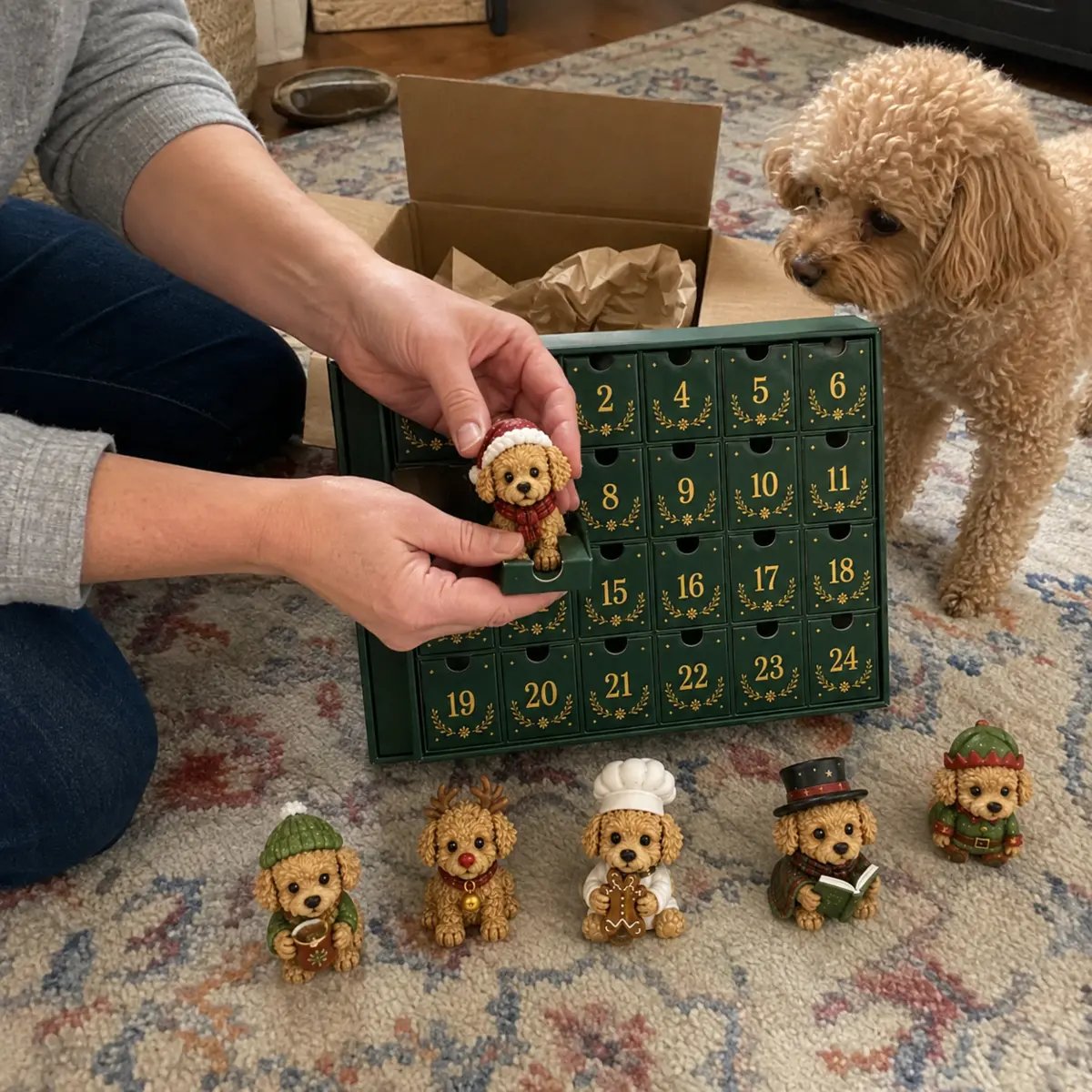 24 teddy dogs displayed together
