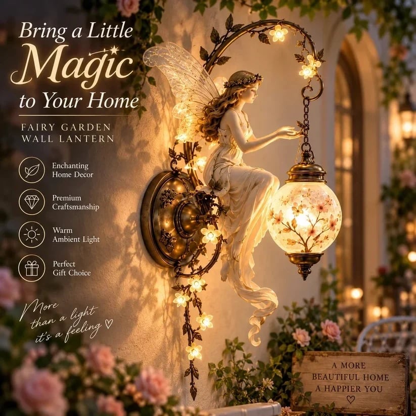 Enchanted fairy blossom lantern wall light hero image