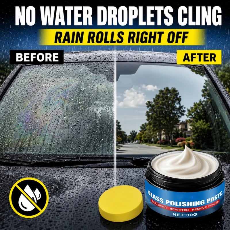 Water-repellent coating on car glass