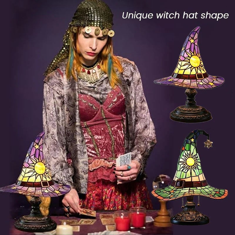 Detailed witch hat design lamp for home decor