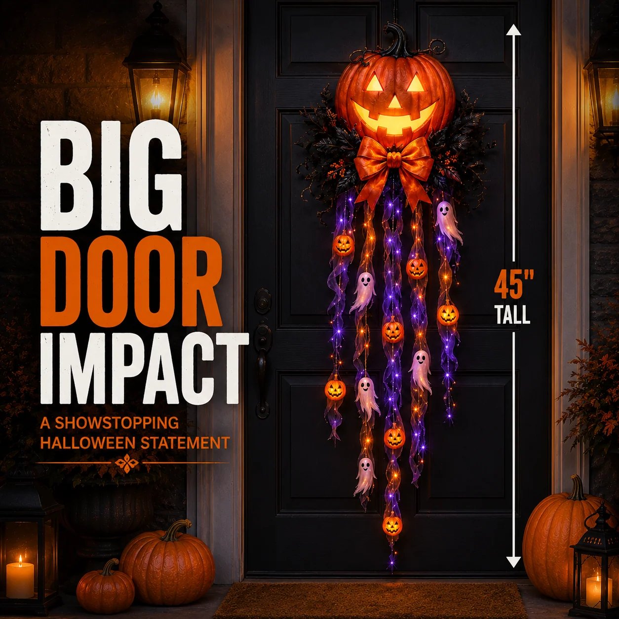 Large Halloween door decoration size