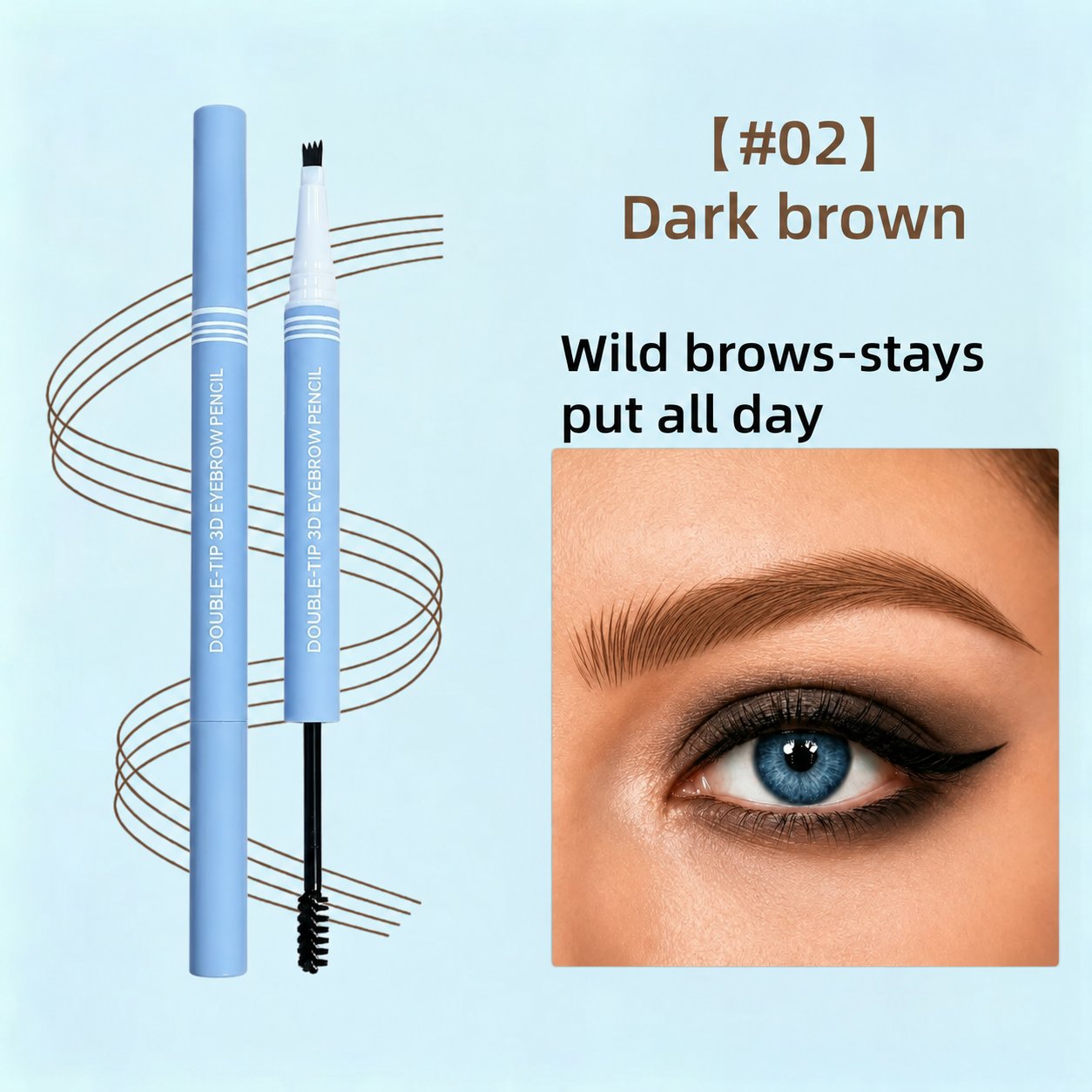 Waterproof long-lasting smudge-resistant eyebrow makeup