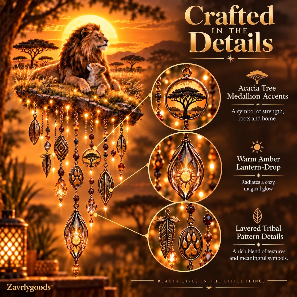 Layered hanging details