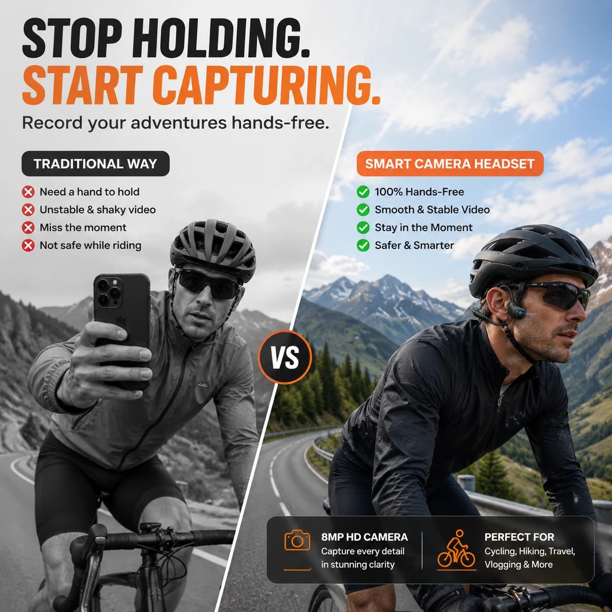 Hands-free point of view camera recording