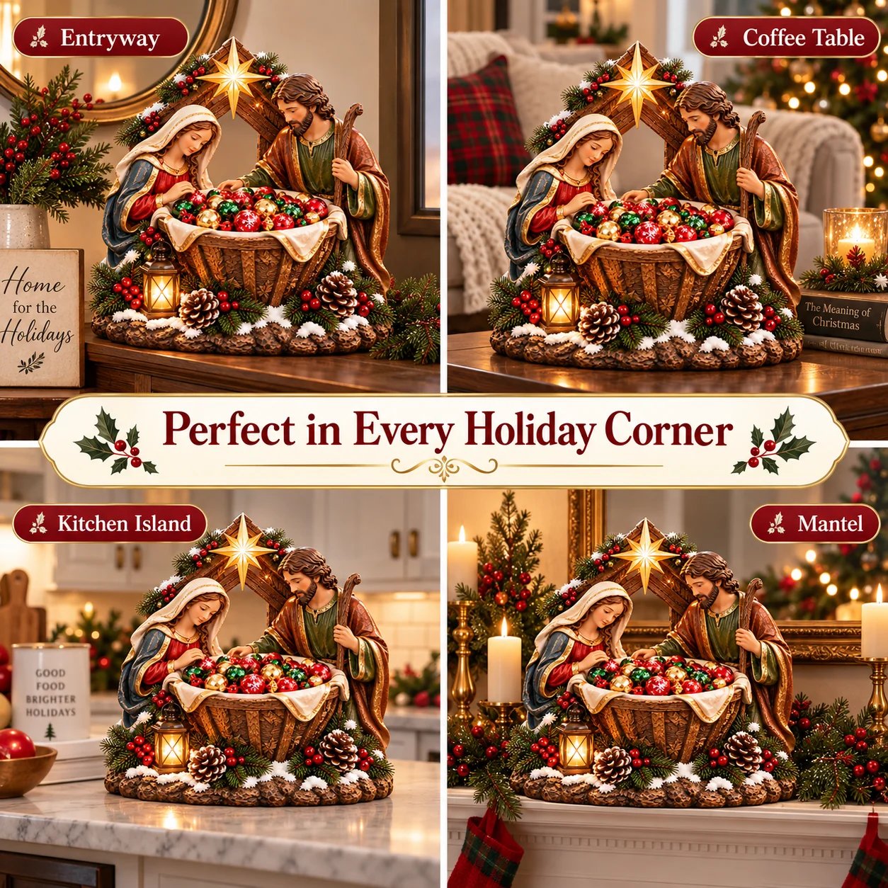 Nativity Blessing Bowl multiple holiday locations