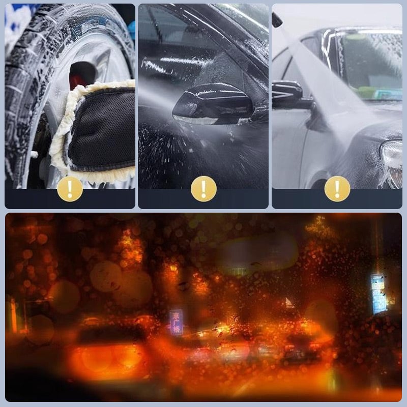 Automotive glass oil film remover for clear windshields Automotive glass oil film remover for clear windshields
