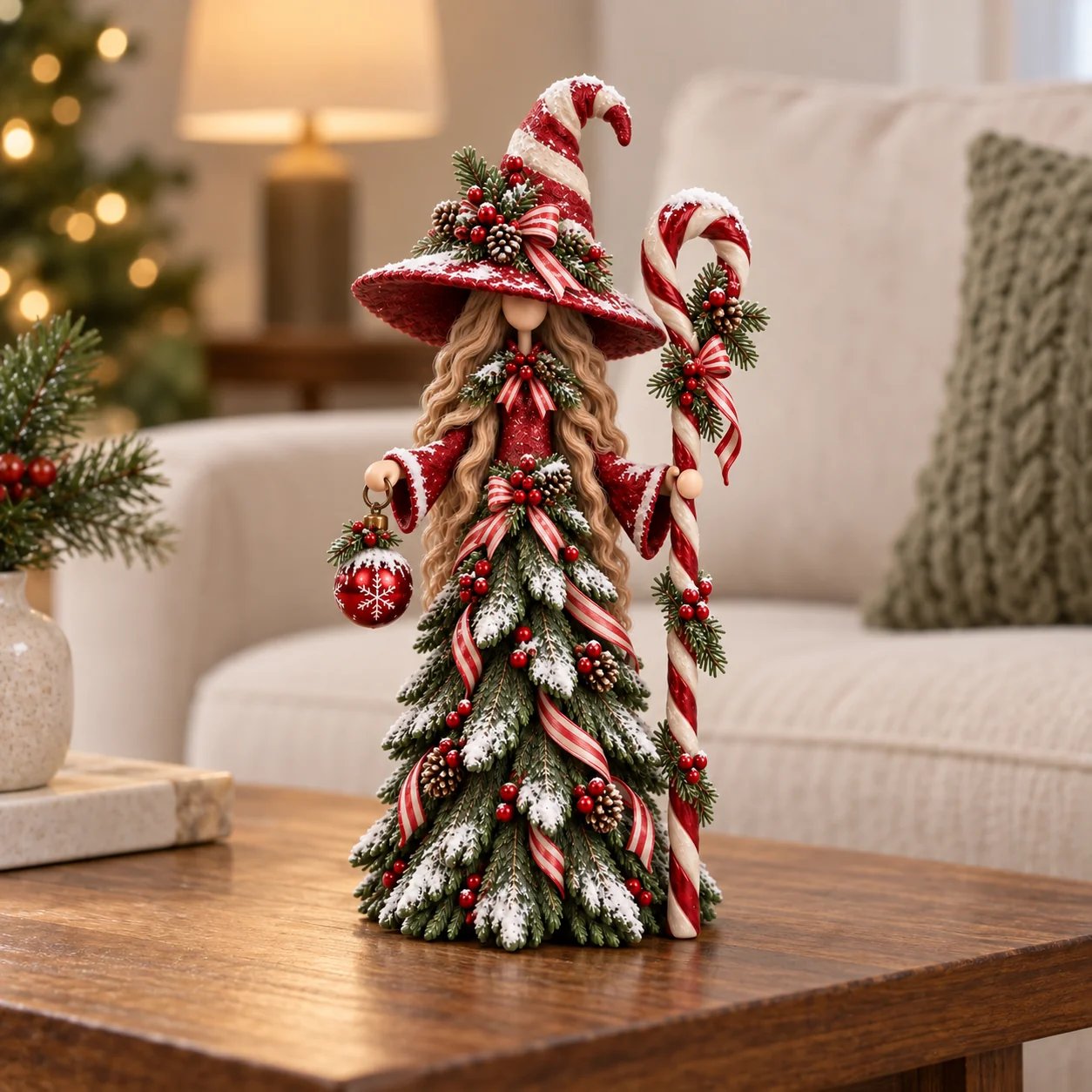 Candy Cane Keeper in a Christmas living room
