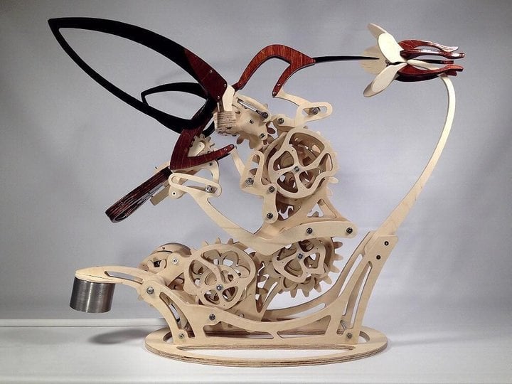 Hummingbird sculpture assembled